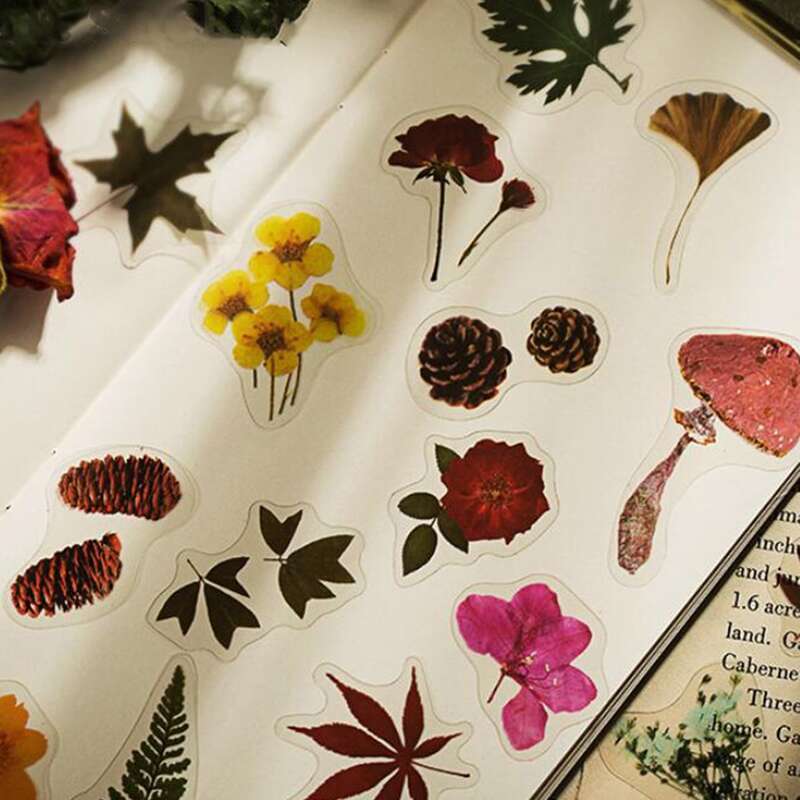 

40pcs Random Plant Sticker, Multicolor