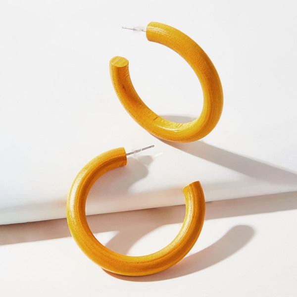 

Minimalist Hoop Earrings, Yellow