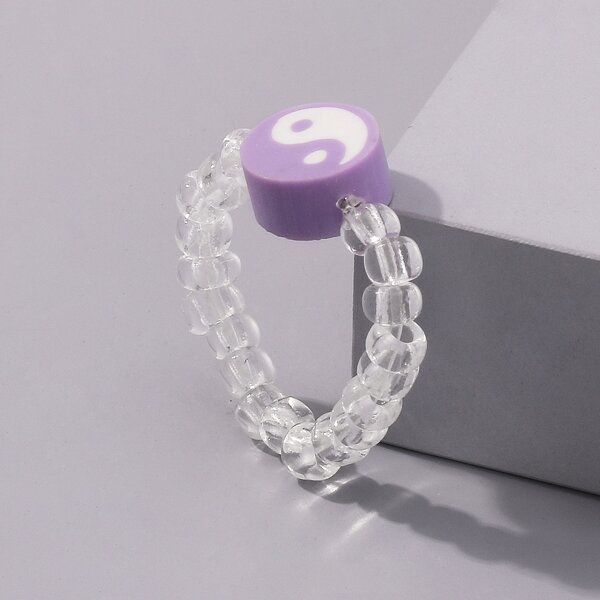 

Yin & Yang Decor Toe Ring, Purple