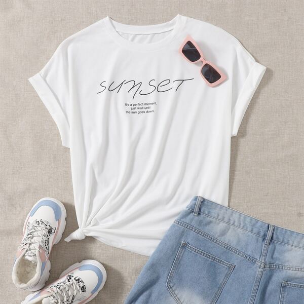 

Plus Slogan Graphic Tee, White