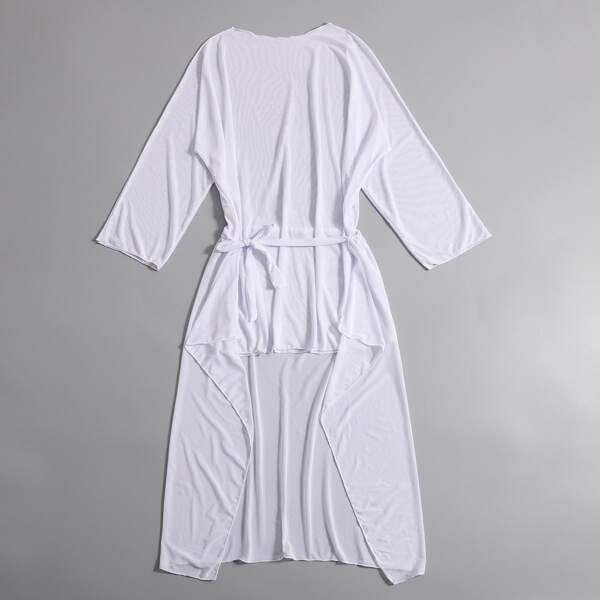 

Sheer Mesh Cover Up, White