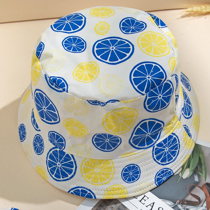 

Lemon Slice Print Bucket Hat, Multicolor