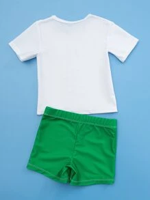 Toddler Boys Cartoon Dinosaur Print Shorts Swimsuit