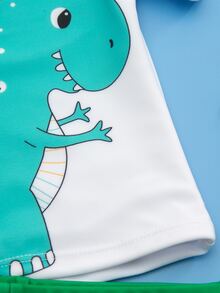 Toddler Boys Cartoon Dinosaur Print Shorts Swimsuit