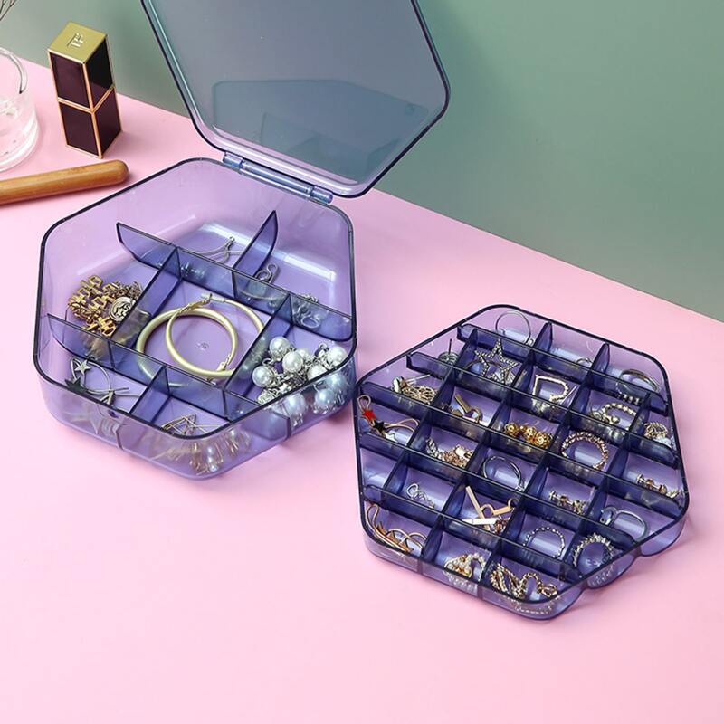 

1pc Double Layer Random Color Jewelry Storage Box, Multicolor