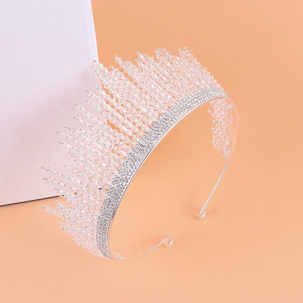 

Rhinestone Crown Design Headband, Silver