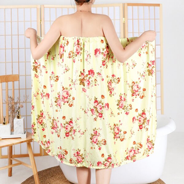

Flower Print Bath Towel, Yellow
