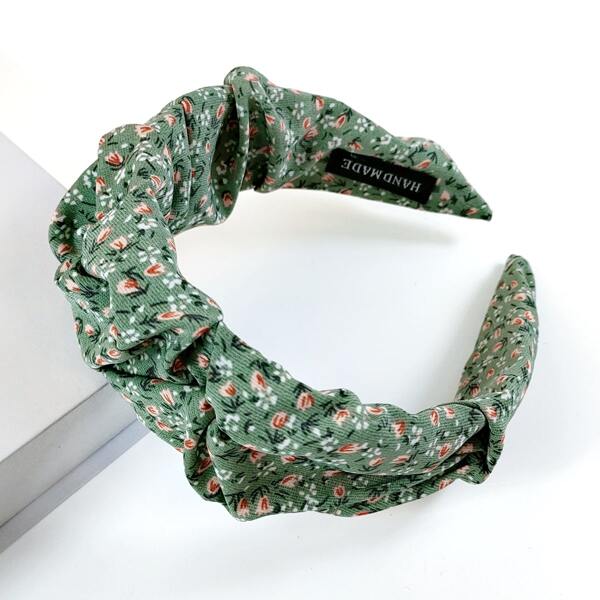 

Ditsy Floral Print Headband, Green
