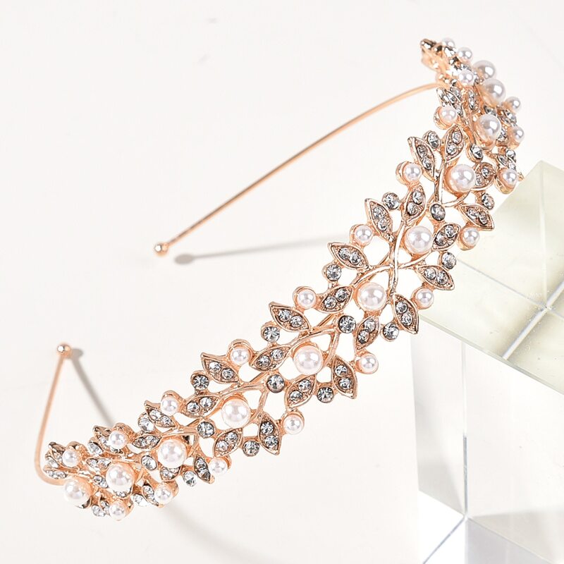 

Faux Pearl & Rhinestone Decor Headband, Gold