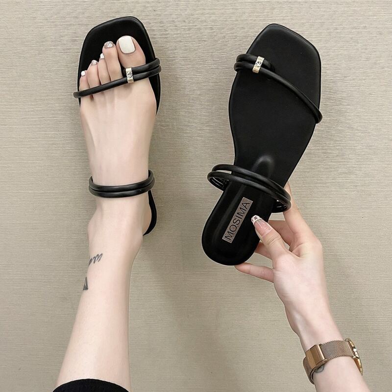 

Toe Loop Two Way Wear Thong Sandals, Black