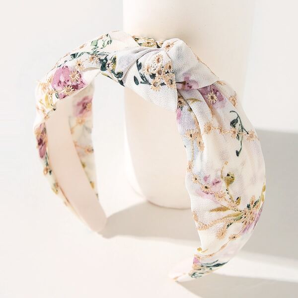 

Embroidery Detail Headband, Apricot