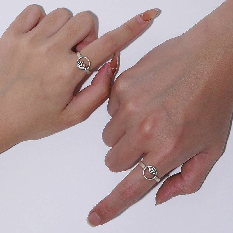 

2pcs Simple Ring, Silver