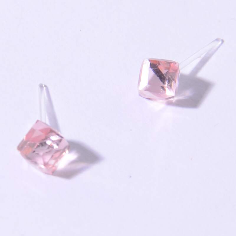 

Crystal Stud Earrings, Red violet