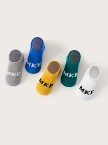 5pairs Toddler Boys Letter Graphic Socks