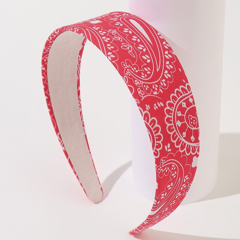 

Paisley Print Headband, Red and white