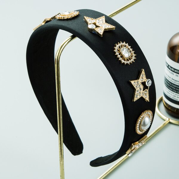 

Rhinestone Star Decor Headband, Black