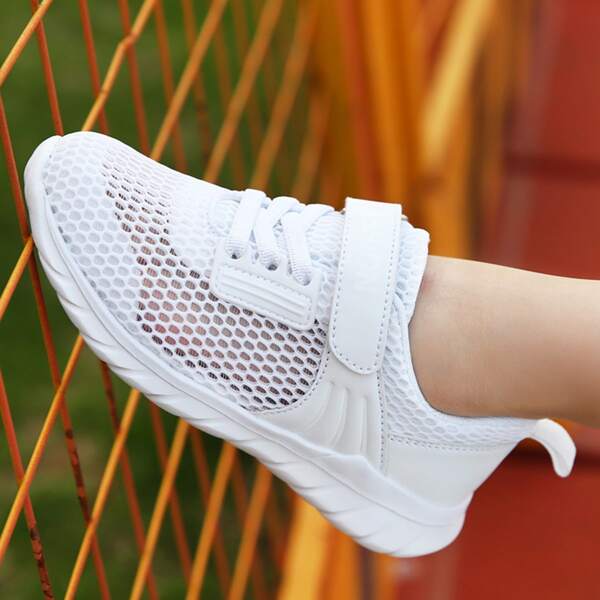 

Boys Mesh Velcro Strap Sneakers, White