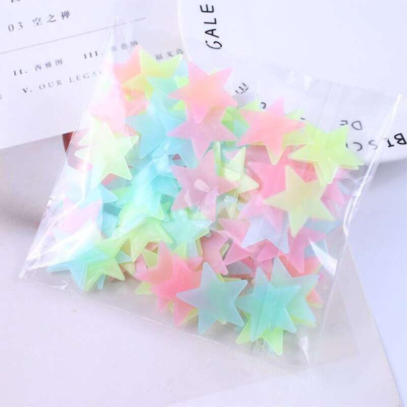 

100pcs Star Shaped Random Glow Sticker, Multicolor