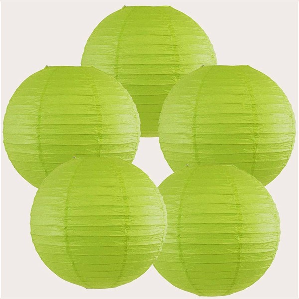 

5pcs Decorative Paper Lantern, Green