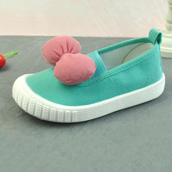 

Toddler Girls Bow Decor Flats, Mint green
