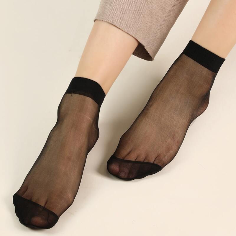 

10pairs Sheer Mesh Ankle Socks, Black