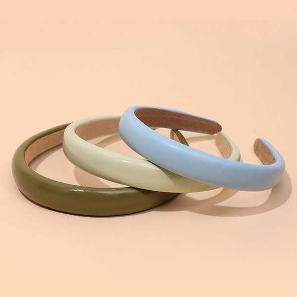 

3pcs Minimalist Solid Headband, Multicolor