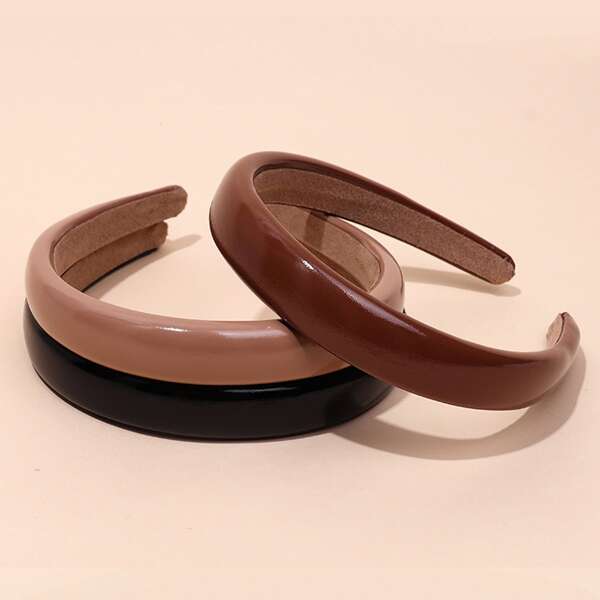 

3pcs Minimalist Solid Headband, Multicolor