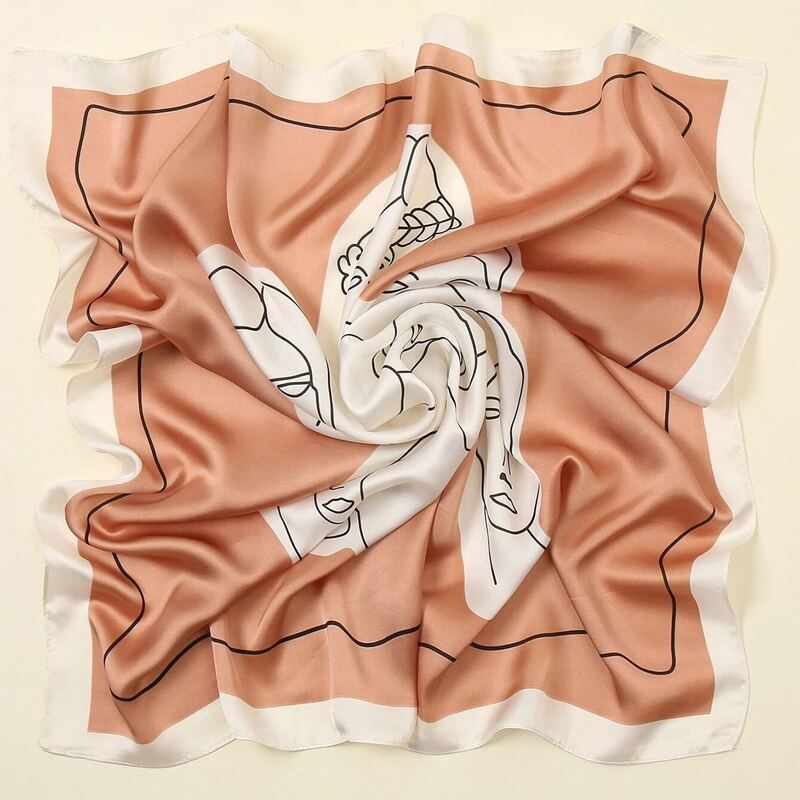 

1pc Figure Pattern Scarf, Pink