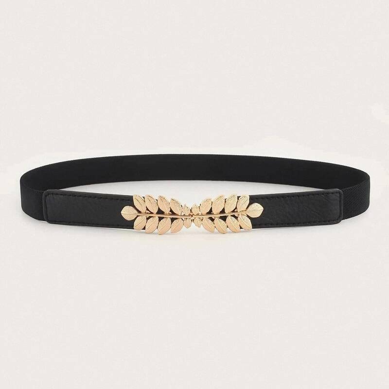 

Leaf Buckle Belt, Black