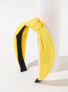 Diadema con nudo unicolor - Amarillo - Ver 1