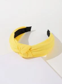 Diadema con nudo unicolor - Amarillo - Ver 2