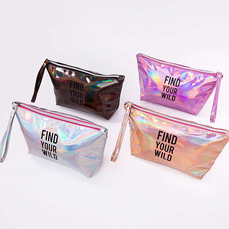 

1pc Letter Graphic Zipper Makeup bag, Multicolor