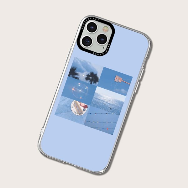 

Aesthetic Collage Phone Case, Blue