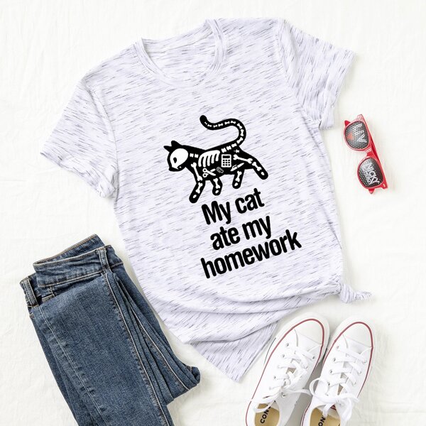 

Plus Slogan Graphic Tee, Light grey