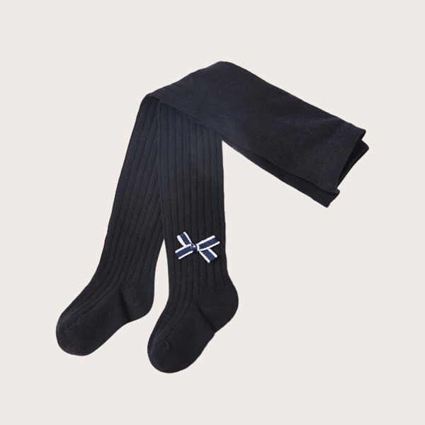 

Girls Bow Decor Tights, Black
