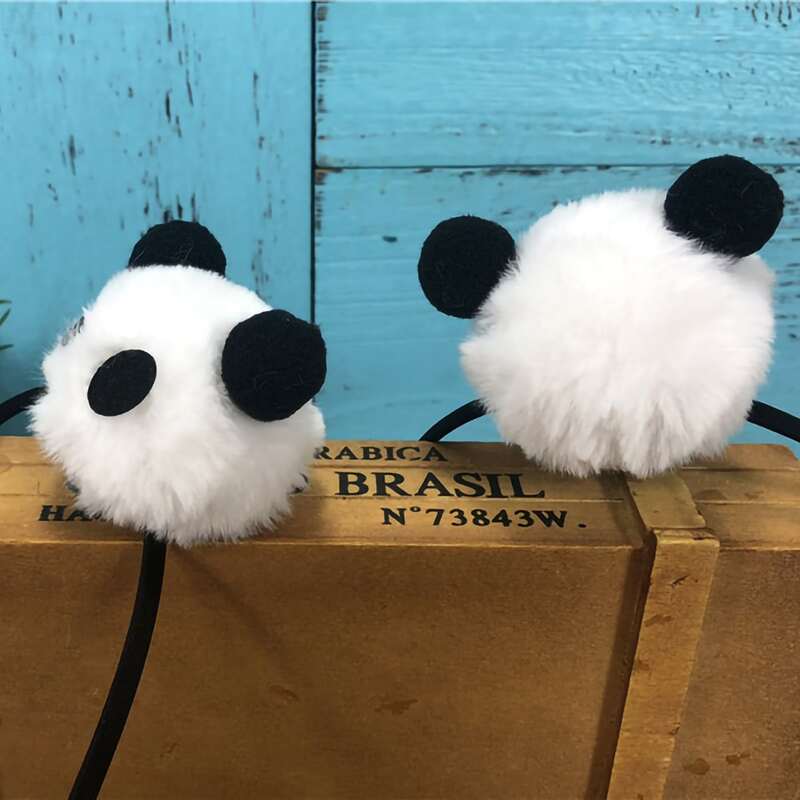 

Cartoon Panda Decor Headband, Black and white