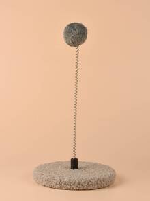 1pc Pom Pom Detail Cat Teaser Stick - Grey - View 2