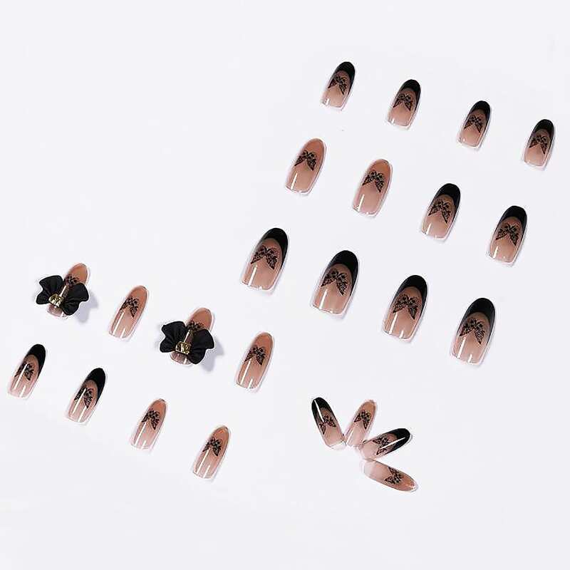 

24pcs Butterfly Fake Nail, Brown