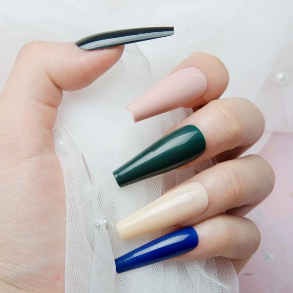 

100pcs Fake Nail, Multicolor