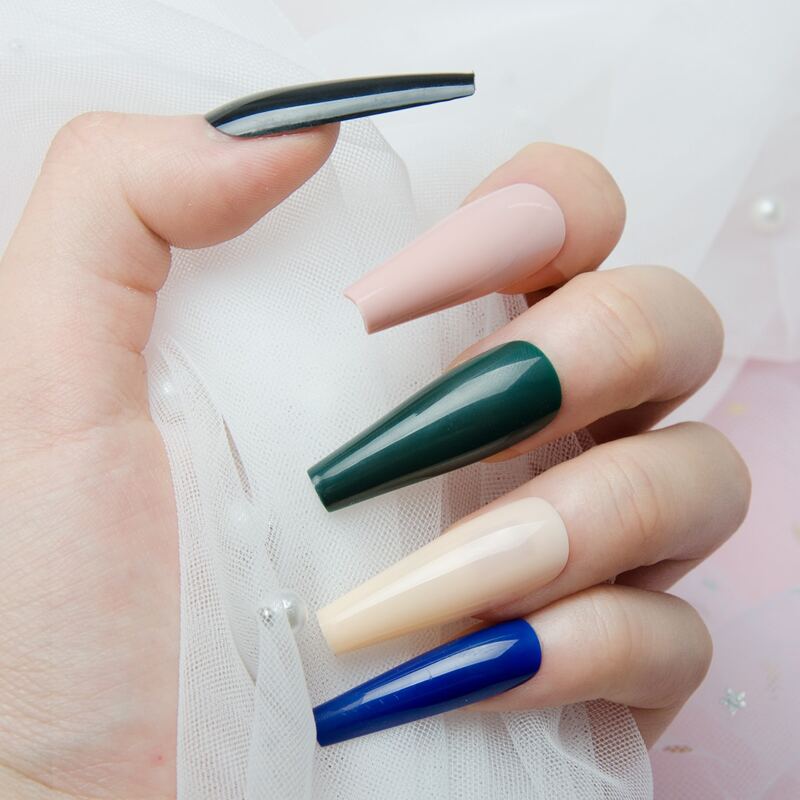 

100pcs Fake Nail, Multicolor