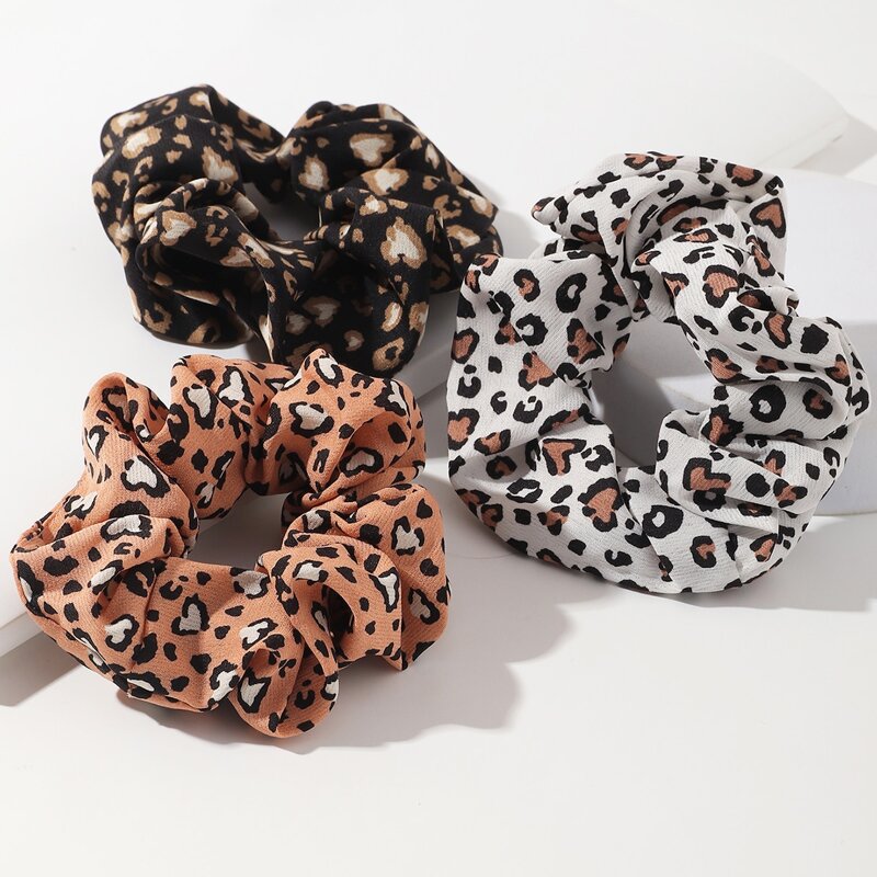 

3pcs Leopard Scrunchie, Multicolor