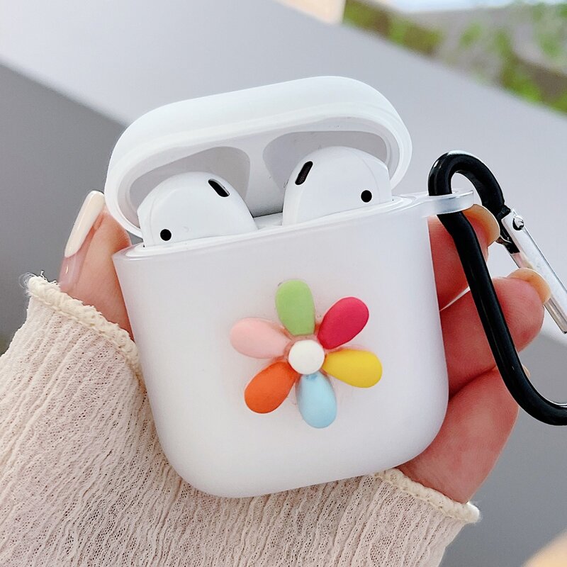 

Floral Decor Airpods Case, White
