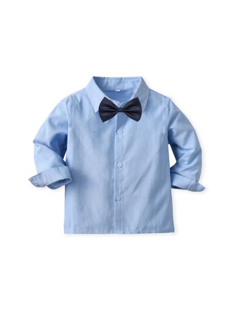 SHEIN Young Boy Bow Front Shirt