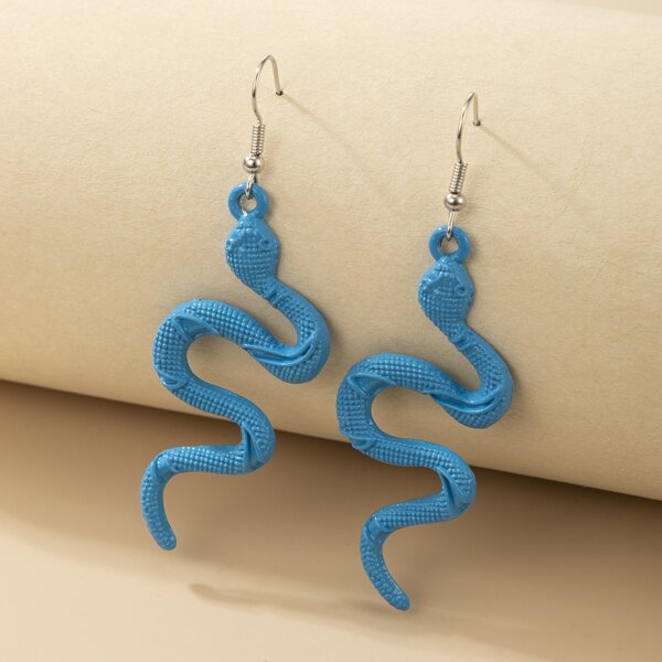 

Snake Design Earrings, Blue