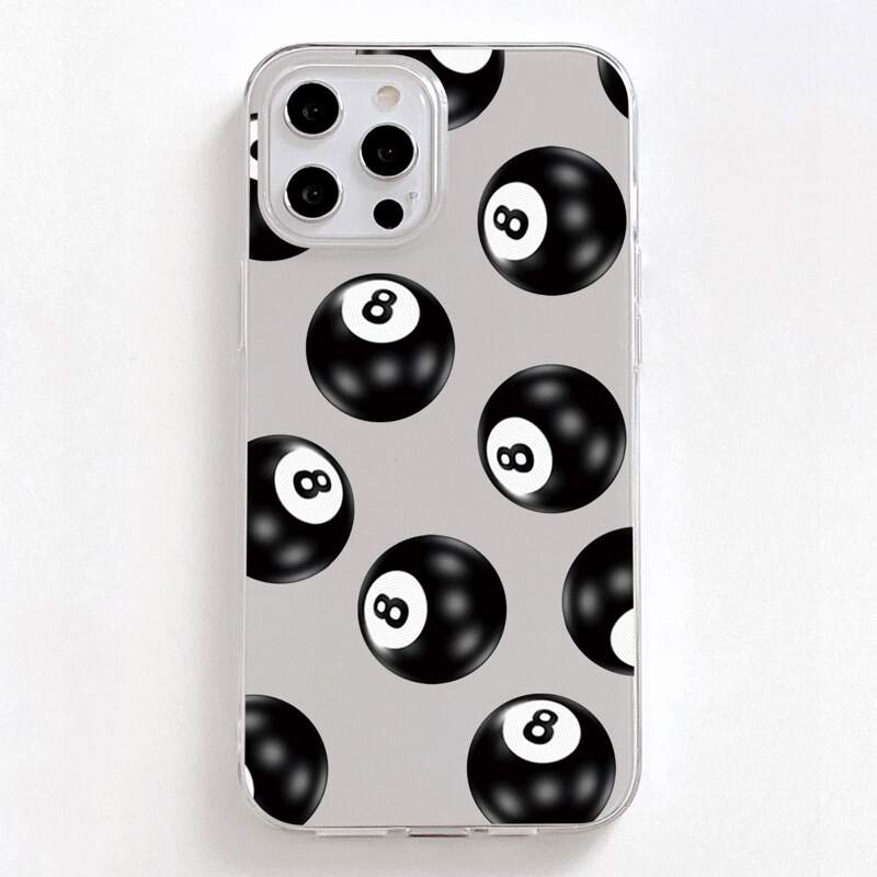

Billiard Print Phone Case, Clear