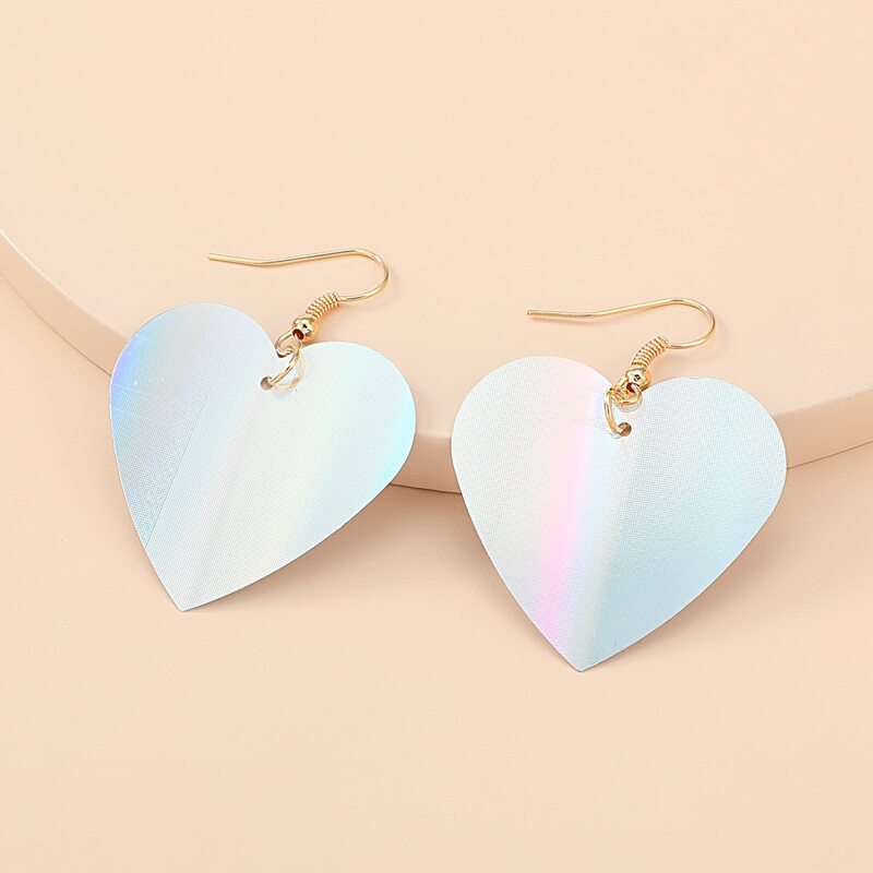 

Heart Drop Earrings, White