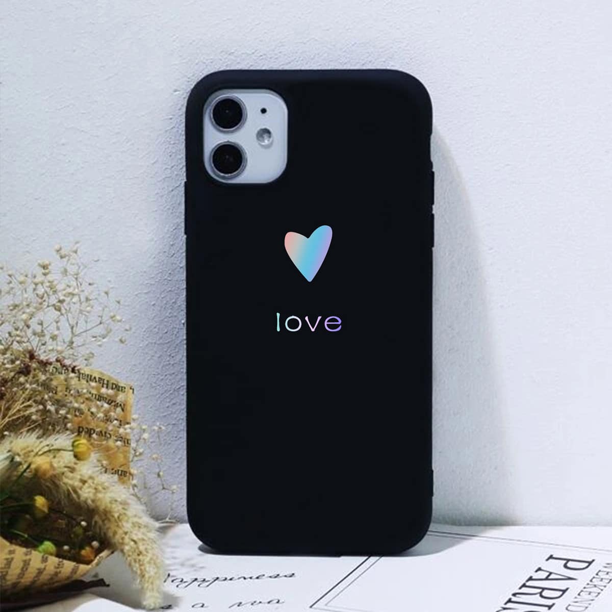 

Heart Print Phone Case, Multicolor