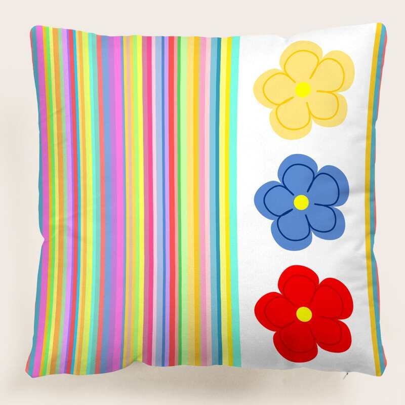 

Floral Cushion Cover Without Filler, Multicolor