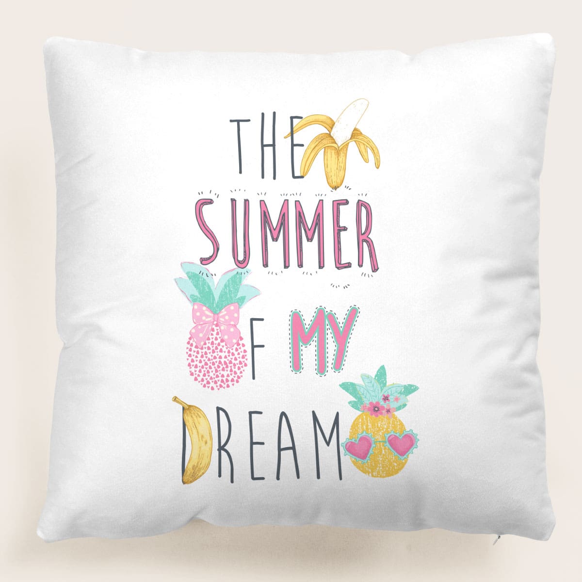 

Slogan Graphic Cushion Cover Without Filler, Multicolor