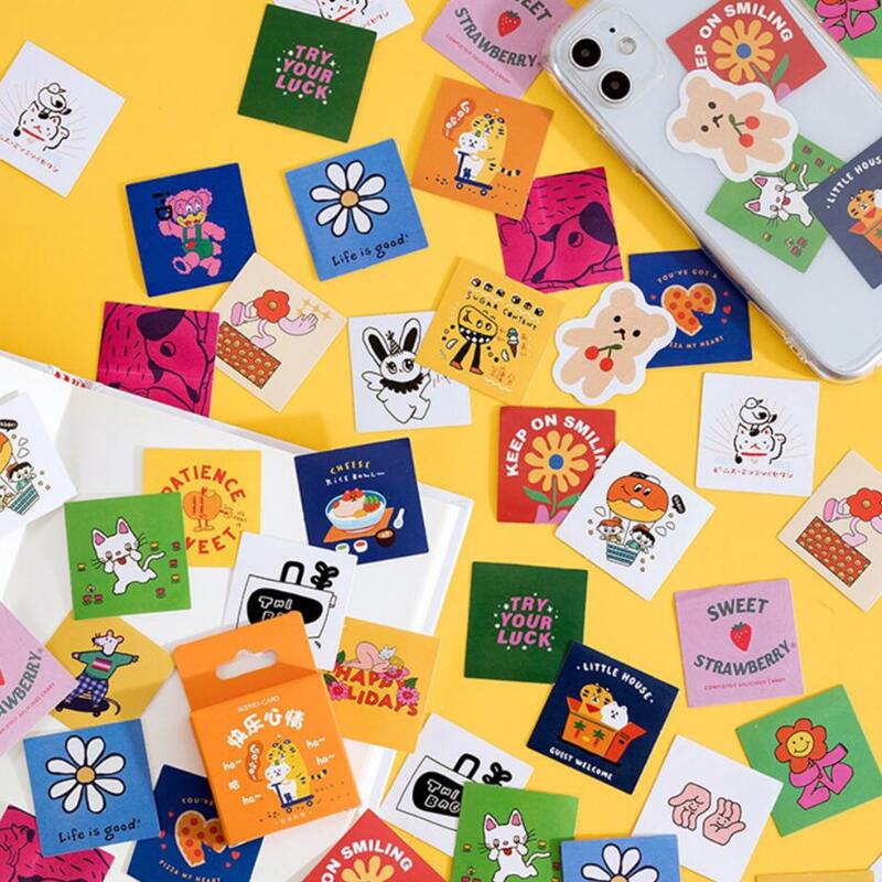 

46pcs Cartoon Print Sticker, Multicolor
